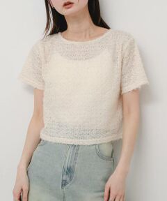 SENSE OF PLACE by URBAN RESEARCH / センスオブプレイス バイ アーバンリサーチ Tシャツ | レースフェザーカットトップ
