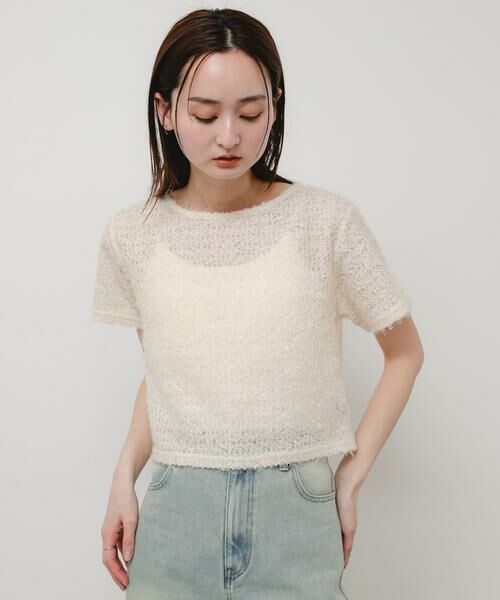 SENSE OF PLACE by URBAN RESEARCH / センスオブプレイス バイ アーバンリサーチ Tシャツ | レースフェザーカットトップ | 詳細1