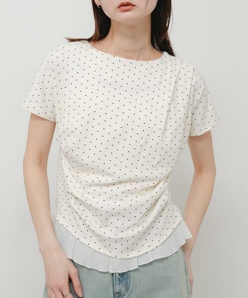 SENSE OF PLACE by URBAN RESEARCH / センスオブプレイス バイ アーバンリサーチ Tシャツ | フリルドレープトップ（ホワイト系その他）