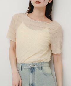 SENSE OF PLACE by URBAN RESEARCH / センスオブプレイス バイ アーバンリサーチ Tシャツ | シャーリングシアートップ(5分袖)