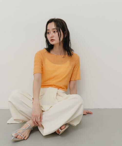 SENSE OF PLACE by URBAN RESEARCH / センスオブプレイス バイ アーバンリサーチ Tシャツ | シャーリングシアートップ(5分袖) | 詳細4