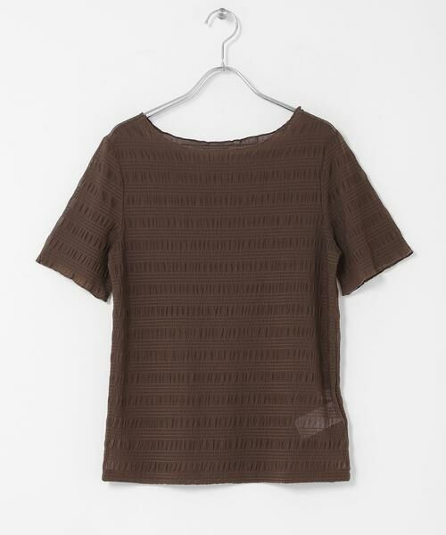 SENSE OF PLACE by URBAN RESEARCH / センスオブプレイス バイ アーバンリサーチ Tシャツ | シャーリングシアートップ(5分袖)（ブラウン）
