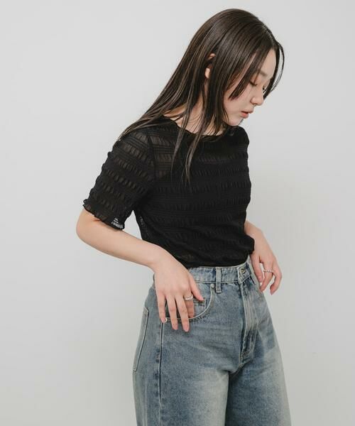 SENSE OF PLACE by URBAN RESEARCH / センスオブプレイス バイ アーバンリサーチ Tシャツ | シャーリングシアートップ(5分袖) | 詳細13