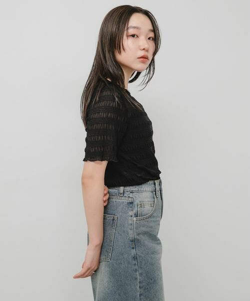 SENSE OF PLACE by URBAN RESEARCH / センスオブプレイス バイ アーバンリサーチ Tシャツ | シャーリングシアートップ(5分袖) | 詳細14