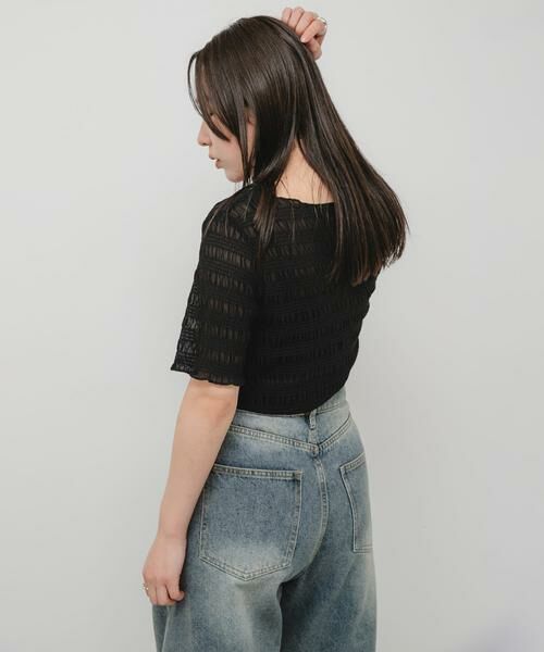 SENSE OF PLACE by URBAN RESEARCH / センスオブプレイス バイ アーバンリサーチ Tシャツ | シャーリングシアートップ(5分袖) | 詳細15