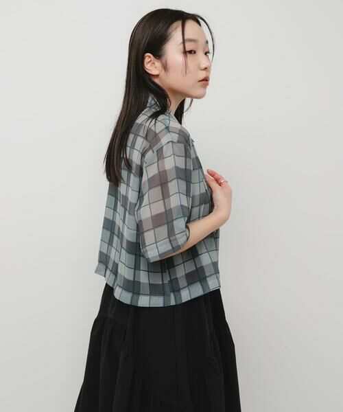 SENSE OF PLACE by URBAN RESEARCH / センスオブプレイス バイ アーバンリサーチ シャツ・ブラウス | シアーチェックシャツ(5分袖) | 詳細9