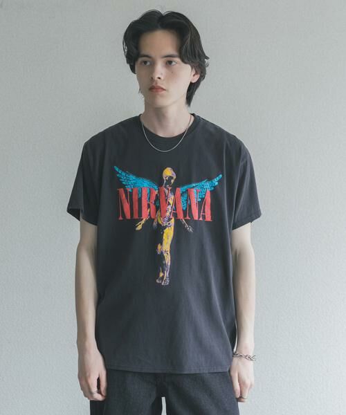 SENSE OF PLACE by URBAN RESEARCH / センスオブプレイス バイ アーバンリサーチ Tシャツ | THRIFTY LOOK　NIRVANA IN UTERO フェードTシャツ | 詳細1