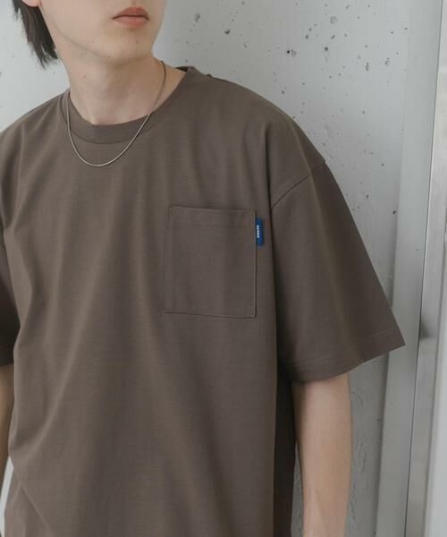 SENSE OF PLACE by URBAN RESEARCH / センスオブプレイス バイ アーバンリサーチ Tシャツ | 『UR TECH ひやサラクール』リラックスポケットTシャツ（ブラウン）