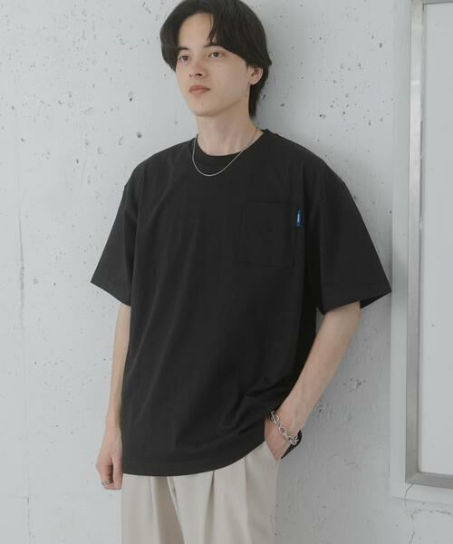 SENSE OF PLACE by URBAN RESEARCH / センスオブプレイス バイ アーバンリサーチ Tシャツ | 『UR TECH ひやサラクール』リラックスポケットTシャツ（ブラック）