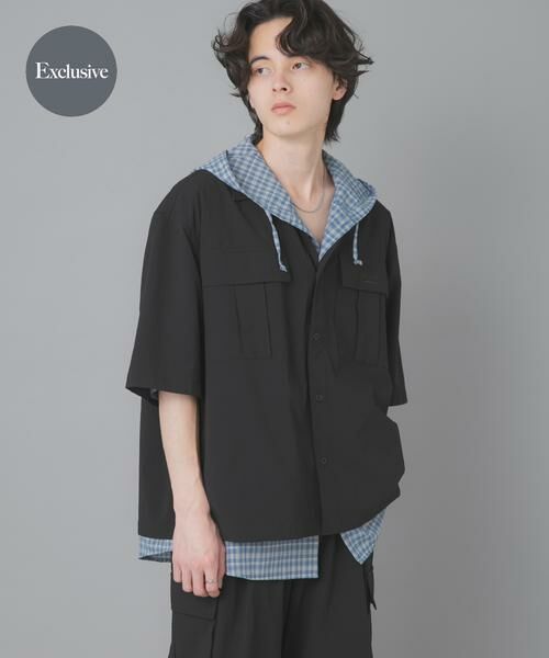 SENSE OF PLACE by URBAN RESEARCH / センスオブプレイス バイ アーバンリサーチ シャツ・ブラウス | 『別注』Converse×SENSE OF PLACE　JACK PURCELLショートスリーブシャツ（ブラック）