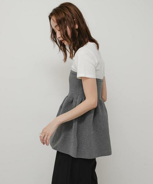 SENSE OF PLACE by URBAN RESEARCH / センスオブプレイス バイ アーバンリサーチ Tシャツ | 異素材コンビ半袖ペプラムプルオーバー | 詳細12