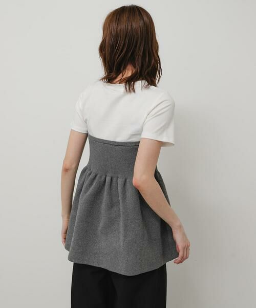 SENSE OF PLACE by URBAN RESEARCH / センスオブプレイス バイ アーバンリサーチ Tシャツ | 異素材コンビ半袖ペプラムプルオーバー | 詳細13