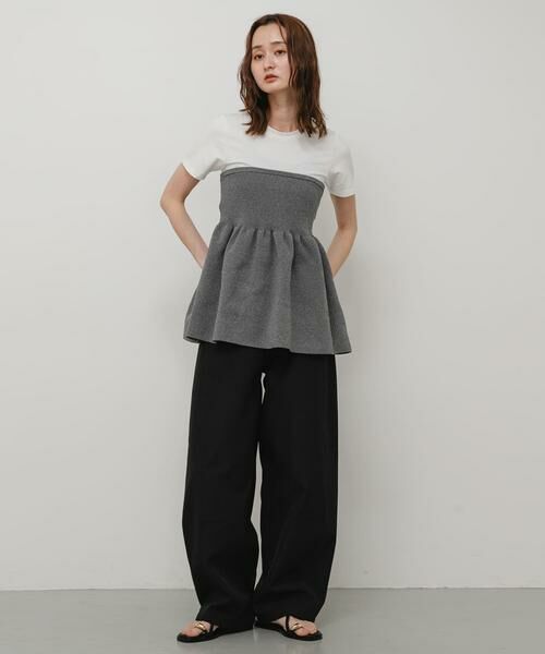 SENSE OF PLACE by URBAN RESEARCH / センスオブプレイス バイ アーバンリサーチ Tシャツ | 異素材コンビ半袖ペプラムプルオーバー | 詳細14