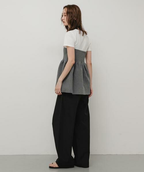 SENSE OF PLACE by URBAN RESEARCH / センスオブプレイス バイ アーバンリサーチ Tシャツ | 異素材コンビ半袖ペプラムプルオーバー | 詳細15