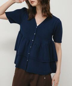 SENSE OF PLACE by URBAN RESEARCH / センスオブプレイス バイ アーバンリサーチ カーディガン・ボレロ | 『洗濯可』メタルボタンペプラムニットカーディガン