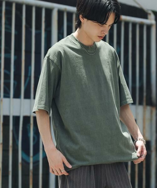 SENSE OF PLACE by URBAN RESEARCH / センスオブプレイス バイ アーバンリサーチ Tシャツ | フェードルーズクルーネックショートスリーブ Tシャツ（カーキ）