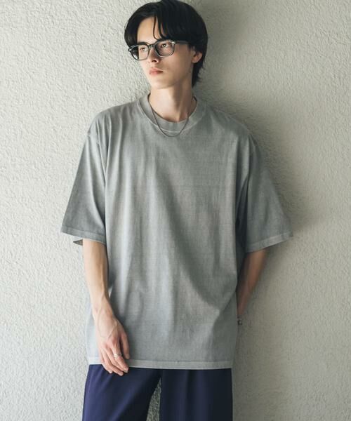 SENSE OF PLACE by URBAN RESEARCH / センスオブプレイス バイ アーバンリサーチ Tシャツ | フェードルーズクルーネックショートスリーブ Tシャツ（グレー）