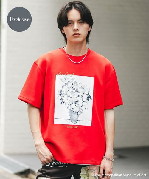 SENSE OF PLACE by URBAN RESEARCH / センスオブプレイス バイ アーバンリサーチ Tシャツ | 『別注』『イージーケア/接触冷感』The Met×SENSE OF PLACE　S/S T-SHIRTS(Gogh)A（レッド）