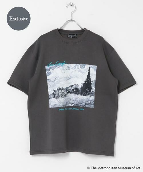 SENSE OF PLACE by URBAN RESEARCH / センスオブプレイス バイ アーバンリサーチ Tシャツ | 『別注』『イージーケア/接触冷感』The Met×SENSE OF PLACE　S/S T-SHIRTS(Gogh)B（チャコールグレー）