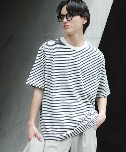 SENSE OF PLACE by URBAN RESEARCH / センスオブプレイス バイ アーバンリサーチ Tシャツ | マルチボーダーショートスリーブTシャツ（ホワイト）
