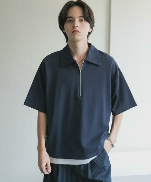SENSE OF PLACE by URBAN RESEARCH / センスオブプレイス バイ アーバンリサーチ Tシャツ | ライトダンボールポンチハーフジップ Tシャツ | 詳細8