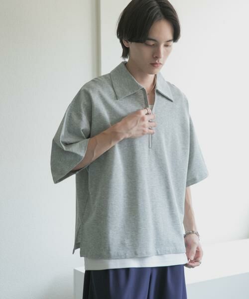 SENSE OF PLACE by URBAN RESEARCH / センスオブプレイス バイ アーバンリサーチ Tシャツ | ライトダンボールポンチハーフジップ Tシャツ | 詳細19