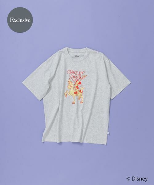 SENSE OF PLACE by URBAN RESEARCH / センスオブプレイス バイ アーバンリサーチ Tシャツ | 別注/Disney/グラフィックTシャツA（ライトグレー）