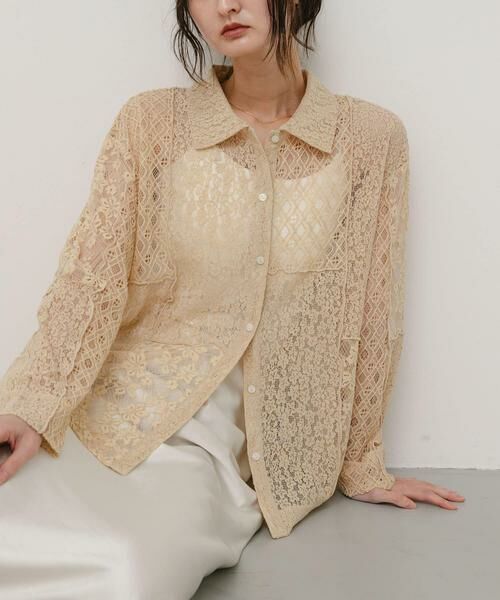 SENSE OF PLACE by URBAN RESEARCH / センスオブプレイス バイ アーバンリサーチ シャツ・ブラウス | パッチワークレースシャツ（ベージュ）