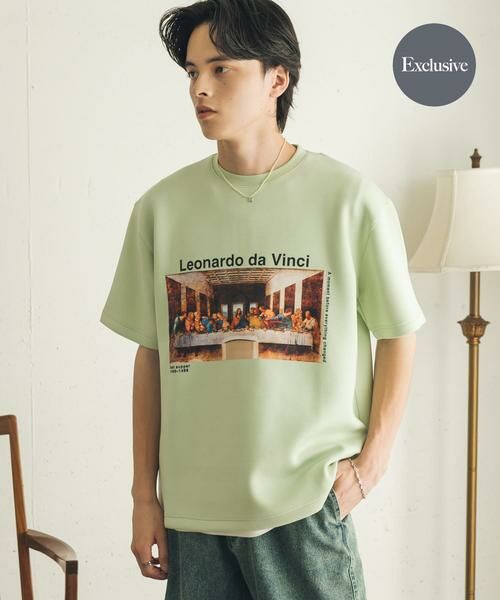 SENSE OF PLACE by URBAN RESEARCH / センスオブプレイス バイ アーバンリサーチ Tシャツ | 『別注』『イージーケア/吸水速乾/接触冷感』ART T-SHIRTS A(davinci)(ライトカーキ)