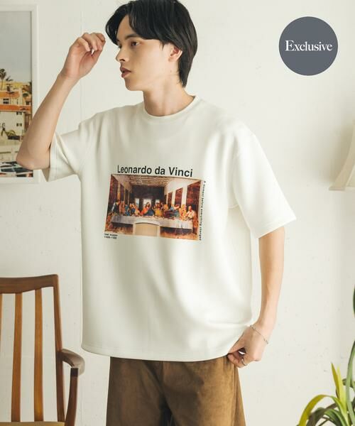 SENSE OF PLACE by URBAN RESEARCH / センスオブプレイス バイ アーバンリサーチ Tシャツ | 『別注』『イージーケア/吸水速乾/接触冷感』ART T-SHIRTS A(davinci)(ホワイト)