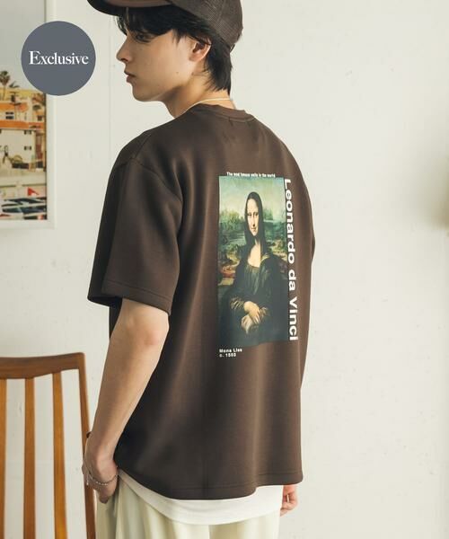SENSE OF PLACE by URBAN RESEARCH / センスオブプレイス バイ アーバンリサーチ Tシャツ | 『別注』『イージーケア/吸水速乾/接触冷感』ART T-SHIRTS B(davinci)(ダークブラウン)
