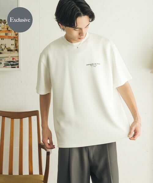 SENSE OF PLACE by URBAN RESEARCH / センスオブプレイス バイ アーバンリサーチ Tシャツ | 『別注』『イージーケア/吸水速乾/接触冷感』ART T-SHIRTS B(davinci)(ホワイト)