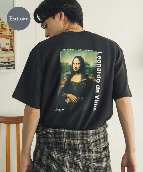 SENSE OF PLACE by URBAN RESEARCH / センスオブプレイス バイ アーバンリサーチ Tシャツ | 『別注』『イージーケア/吸水速乾/接触冷感』ART T-SHIRTS B(davinci)(ブラック)