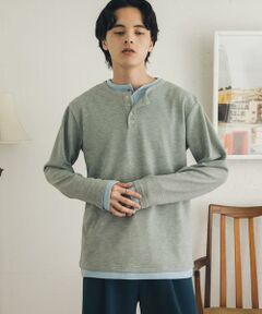 SENSE OF PLACE by URBAN RESEARCH / センスオブプレイス バイ アーバンリサーチ Tシャツ | フェイクレイヤードヘンリーネックロングTシャツ