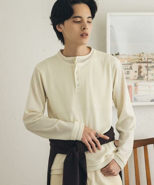 SENSE OF PLACE by URBAN RESEARCH / センスオブプレイス バイ アーバンリサーチ Tシャツ | フェイクレイヤードヘンリーネックロングTシャツ | 詳細3