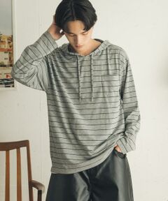 SENSE OF PLACE by URBAN RESEARCH / センスオブプレイス バイ アーバンリサーチ Tシャツ | ボーダーフーディーロングTシャツ