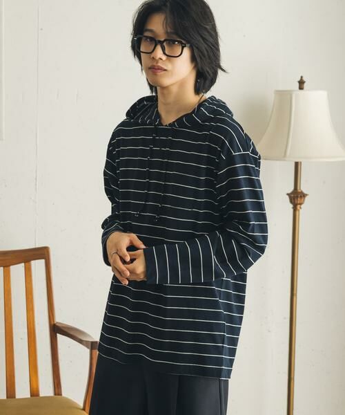 SENSE OF PLACE by URBAN RESEARCH / センスオブプレイス バイ アーバンリサーチ Tシャツ | ボーダーフーディーロングTシャツ | 詳細3