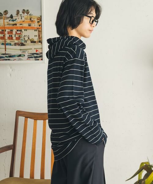 SENSE OF PLACE by URBAN RESEARCH / センスオブプレイス バイ アーバンリサーチ Tシャツ | ボーダーフーディーロングTシャツ | 詳細4