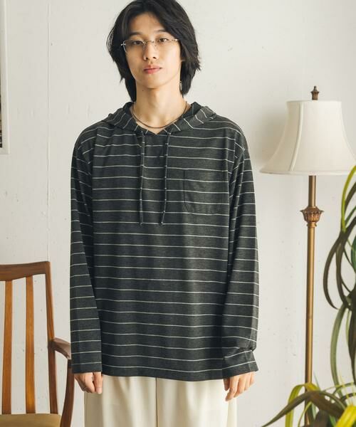 SENSE OF PLACE by URBAN RESEARCH / センスオブプレイス バイ アーバンリサーチ Tシャツ | ボーダーフーディーロングTシャツ | 詳細22