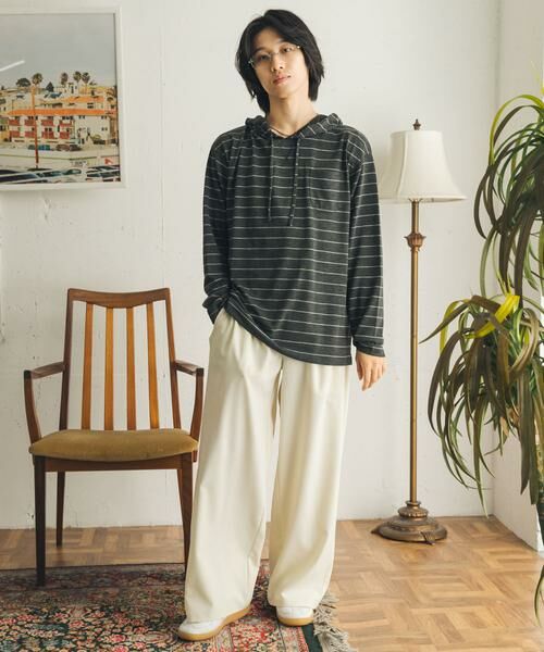 SENSE OF PLACE by URBAN RESEARCH / センスオブプレイス バイ アーバンリサーチ Tシャツ | ボーダーフーディーロングTシャツ | 詳細27