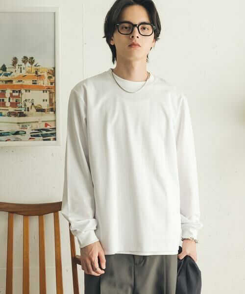 SENSE OF PLACE by URBAN RESEARCH / センスオブプレイス バイ アーバンリサーチ Tシャツ | 『イージーケア/吸水速乾』コンフォートロングTシャツ（ホワイト）