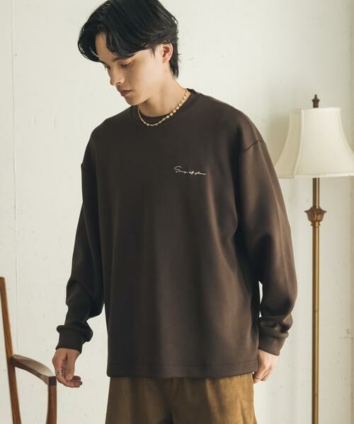 SENSE OF PLACE by URBAN RESEARCH / センスオブプレイス バイ アーバンリサーチ Tシャツ | 『イージーケア/吸水速乾』シシュウダンボールポンチロングスリーブTシャツ | 詳細1