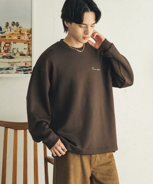 SENSE OF PLACE by URBAN RESEARCH / センスオブプレイス バイ アーバンリサーチ Tシャツ | 『イージーケア/吸水速乾』シシュウダンボールポンチロングスリーブTシャツ | 詳細2