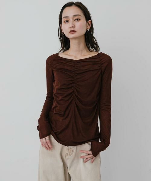 SENSE OF PLACE by URBAN RESEARCH / センスオブプレイス バイ アーバンリサーチ Tシャツ | シャーリングボートネックトップ | 詳細1