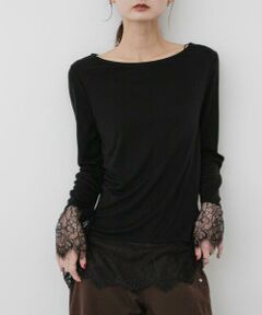 SENSE OF PLACE by URBAN RESEARCH / センスオブプレイス バイ アーバンリサーチ Tシャツ | 保湿レースヘムレイヤードカットソー