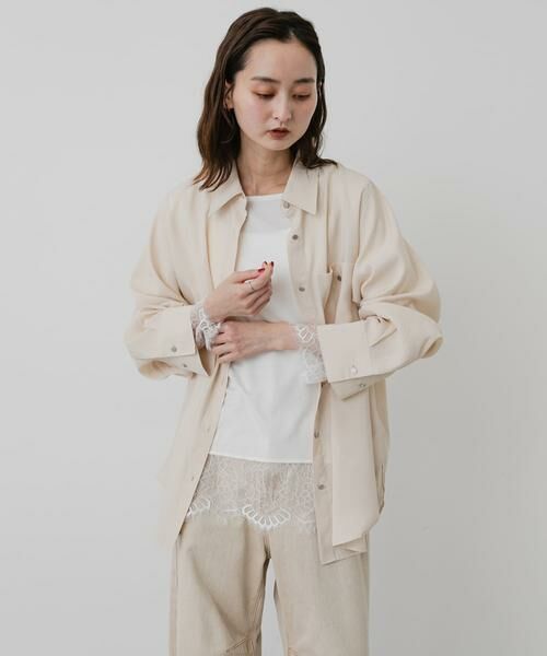 SENSE OF PLACE by URBAN RESEARCH / センスオブプレイス バイ アーバンリサーチ Tシャツ | 保湿レースヘムレイヤードカットソー | 詳細3