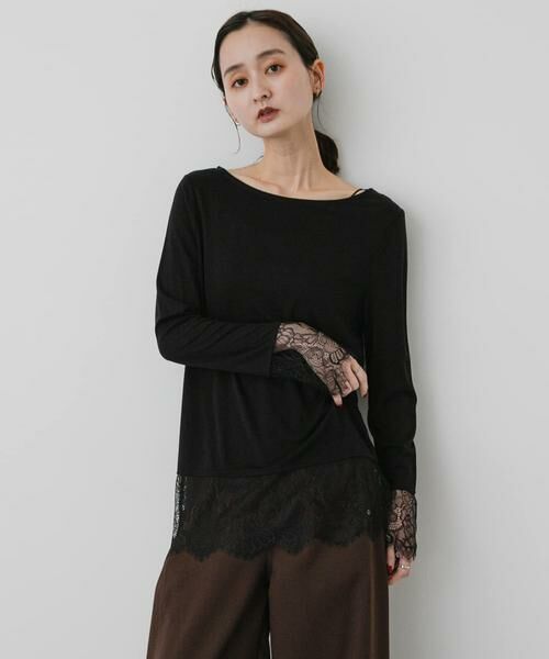 SENSE OF PLACE by URBAN RESEARCH / センスオブプレイス バイ アーバンリサーチ Tシャツ | 保湿レースヘムレイヤードカットソー | 詳細7