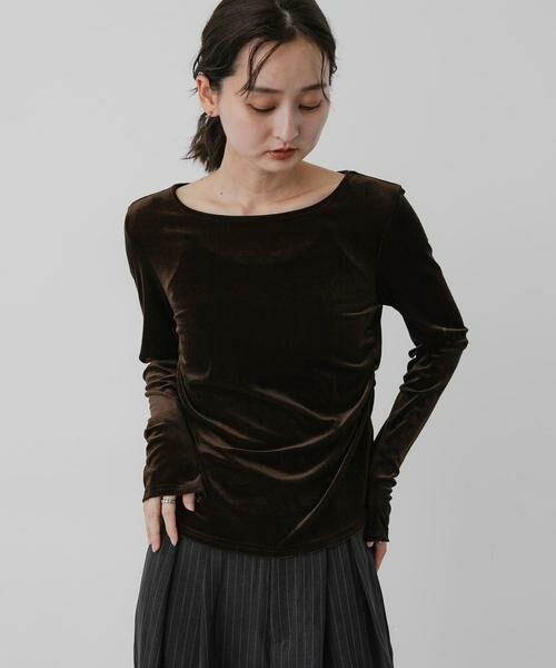 SENSE OF PLACE by URBAN RESEARCH / センスオブプレイス バイ アーバンリサーチ Tシャツ | サイドシャーリングベロアロングTシャツ | 詳細1