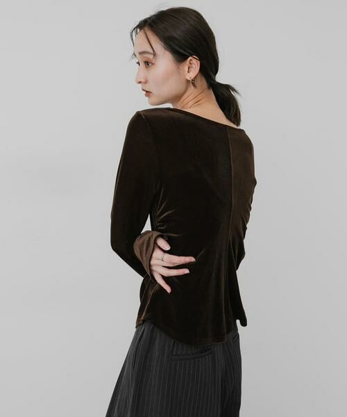 SENSE OF PLACE by URBAN RESEARCH / センスオブプレイス バイ アーバンリサーチ Tシャツ | サイドシャーリングベロアロングTシャツ | 詳細2