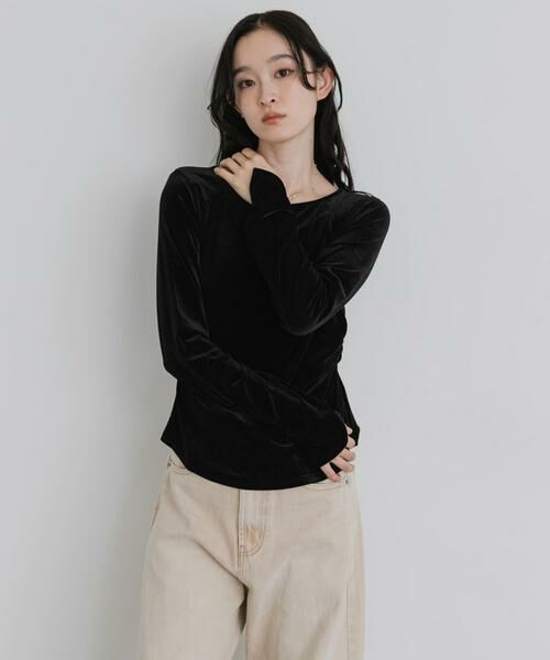 SENSE OF PLACE by URBAN RESEARCH / センスオブプレイス バイ アーバンリサーチ Tシャツ | サイドシャーリングベロアロングTシャツ | 詳細18